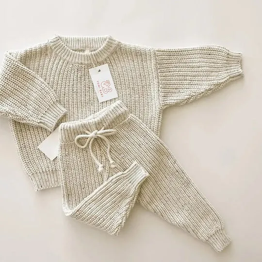 Yumi Baby Chunky Knit Sweater | Salt & Pepper